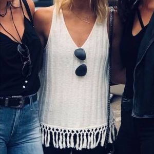 Anthropologie Fringe Sweater Tank